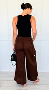Pocket Glam Italian Flare Leg Pant- Brown-100 Pants-TATTOO Z-Coastal Bloom Boutique, find the trendiest versions of the popular styles and looks Located in Indialantic, FL