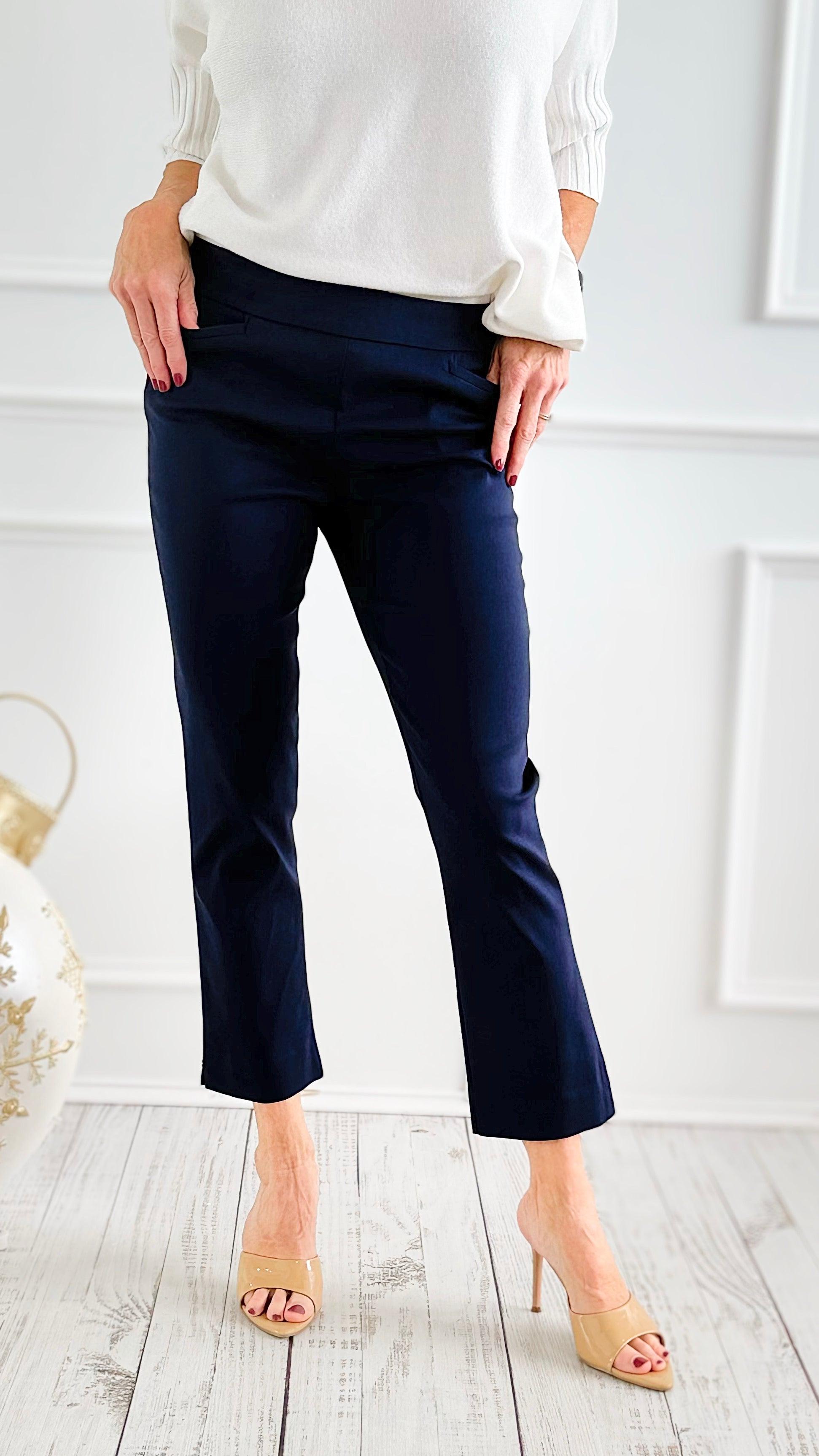 Weekend Muse Slim Ankle Pant-Navy Blue-100 Pants-spin usa-Coastal Bloom Boutique, find the trendiest versions of the popular styles and looks Located in Indialantic, FL