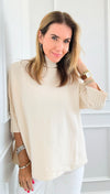 Break Free Italian Sweater Top - Cream-140 Sweaters-Italianissimo-Coastal Bloom Boutique, find the trendiest versions of the popular styles and looks Located in Indialantic, FL