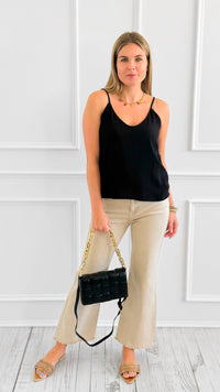 Effortless V-Neck Top - Black-100 Sleeveless Tops-Zenana-Coastal Bloom Boutique, find the trendiest versions of the popular styles and looks Located in Indialantic, FL
