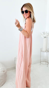 All I Want Italian Jumpsuit - Rosa-200 Dresses/Jumpsuits/Rompers-Tempo-Coastal Bloom Boutique, find the trendiest versions of the popular styles and looks Located in Indialantic, FL