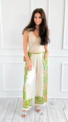 Border Bloom Italian Pants-100 Pants-K2-Coastal Bloom Boutique, find the trendiest versions of the popular styles and looks Located in Indialantic, FL