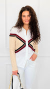 Varsity Remix Cable Knit Top-130 Long Sleeve Tops-LA' ROS-Coastal Bloom Boutique, find the trendiest versions of the popular styles and looks Located in Indialantic, FL