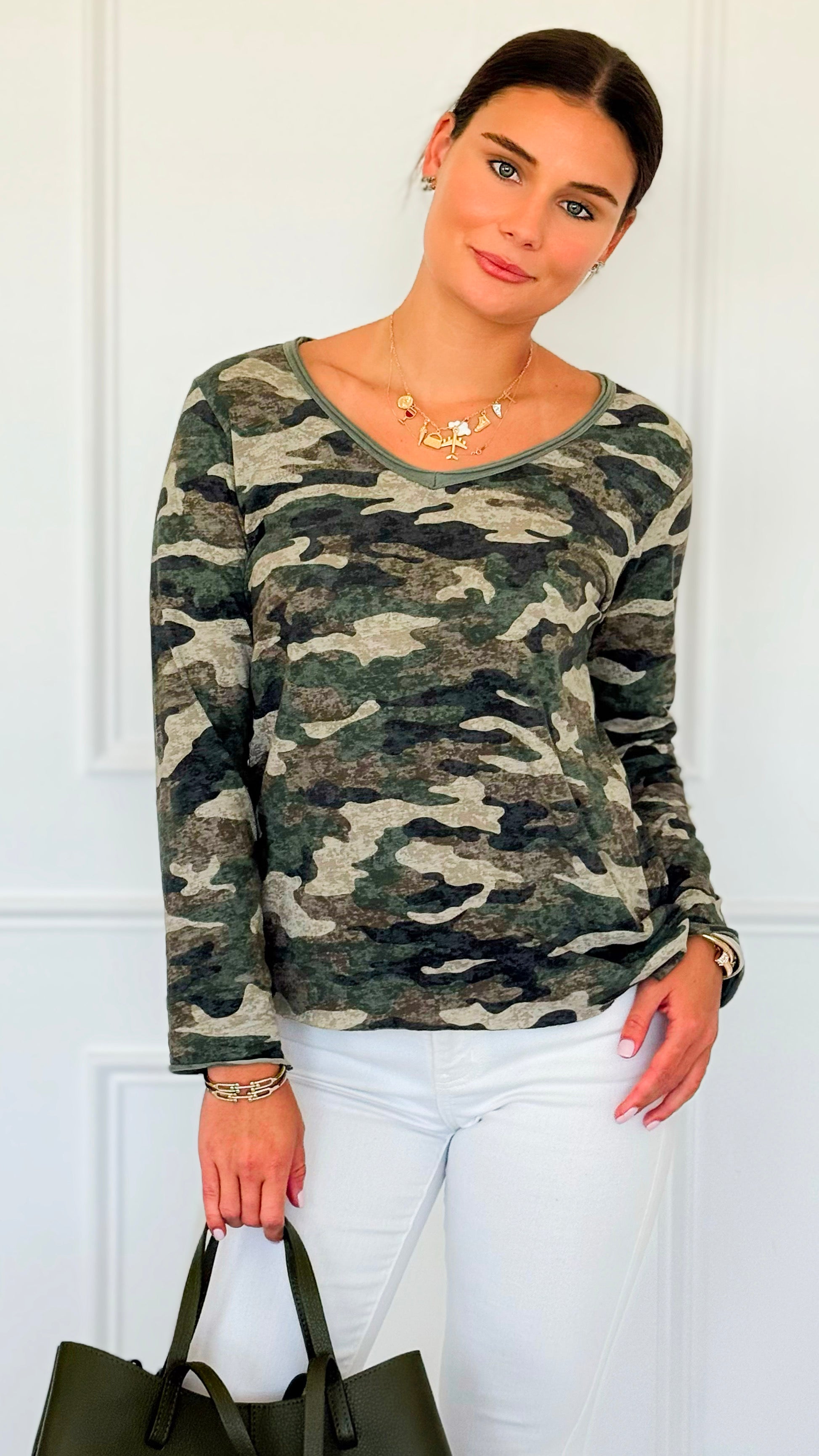 Camo Italian Tee-110 short Sleeve Top-LY PARIS-Coastal Bloom Boutique, find the trendiest versions of the popular styles and looks Located in Indialantic, FL