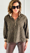 Wild Side Quarter-Zip Top-130 Long Sleeve Tops-ENTRO-Coastal Bloom Boutique, find the trendiest versions of the popular styles and looks Located in Indialantic, FL