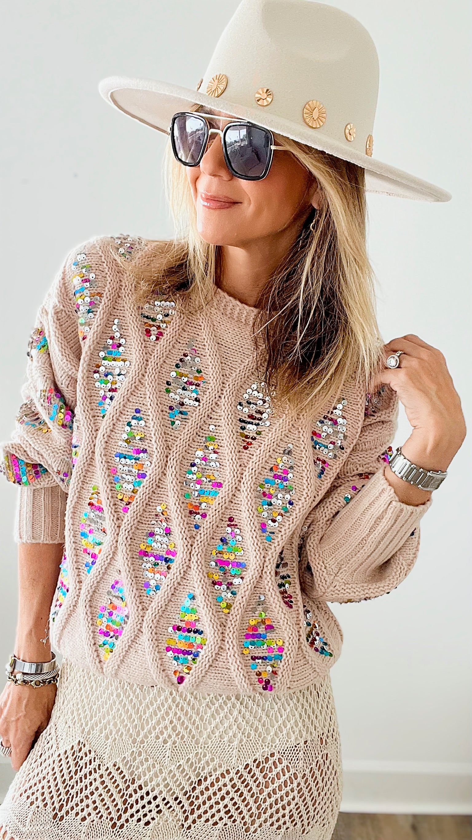 Champagne Problems Sequins Sweater – Coastal Bloom