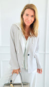 Veronica Cloud Hoodie Blazer-Sand-160 Jackets-Six/ Fifty-Coastal Bloom Boutique, find the trendiest versions of the popular styles and looks Located in Indialantic, FL