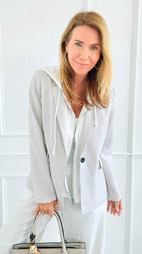 Veronica Cloud Hoodie Blazer-Sand-160 Jackets-Six/ Fifty-Coastal Bloom Boutique, find the trendiest versions of the popular styles and looks Located in Indialantic, FL