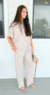 Chic Alert Italian Set - Taupe-210 Loungewear/Sets-Italianissimo-Coastal Bloom Boutique, find the trendiest versions of the popular styles and looks Located in Indialantic, FL
