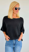 Winter in Amalfi Italian Top - Black-140 Sweaters-Italianissimo-Coastal Bloom Boutique, find the trendiest versions of the popular styles and looks Located in Indialantic, FL