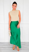Isabella Italian Skirt- Kelly Green-170 Bottoms-SEE YOU IN ROME-Coastal Bloom Boutique, find the trendiest versions of the popular styles and looks Located in Indialantic, FL
