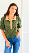 Ruffle Hem Puff Sleeve Top-110 Short Sleeve Tops-VOY-Coastal Bloom Boutique, find the trendiest versions of the popular styles and looks Located in Indialantic, FL