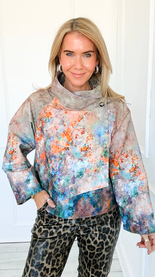 Painted Tide Italian Kaleidoscope Jacket- Beige