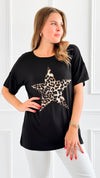 Star Power Leopard Top-110 Short Sleeve Tops-Heimish-Coastal Bloom Boutique, find the trendiest versions of the popular styles and looks Located in Indialantic, FL