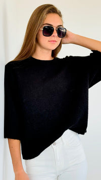 Dreamy Soft Italian Sweater- Black-140 Sweaters-Italianissimo-Coastal Bloom Boutique, find the trendiest versions of the popular styles and looks Located in Indialantic, FL