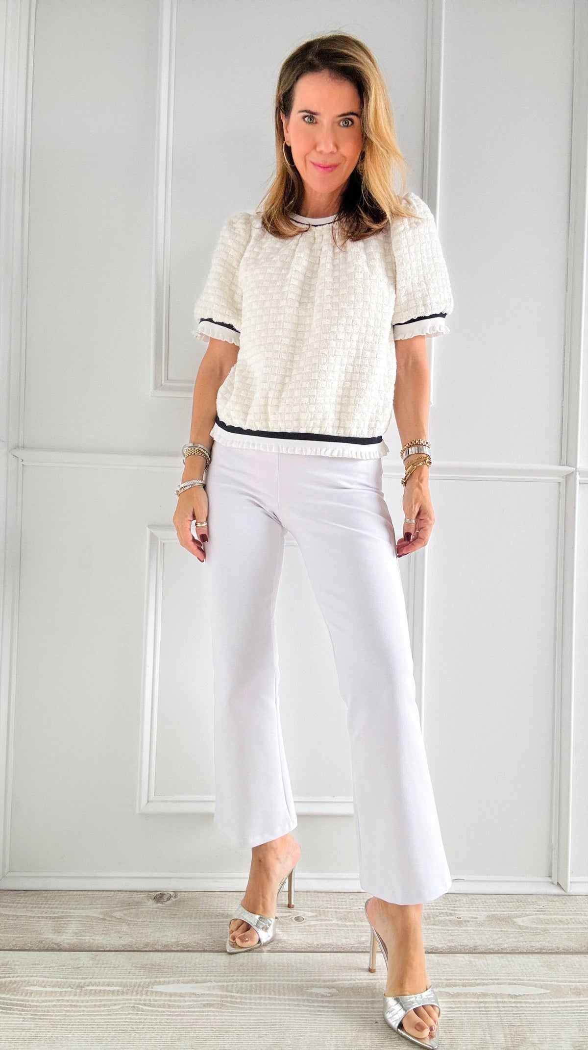 Snowfall Slim-Fit Pants-Off White-170 Bottoms-Beverly Rose-Coastal Bloom Boutique, find the trendiest versions of the popular styles and looks Located in Indialantic, FL