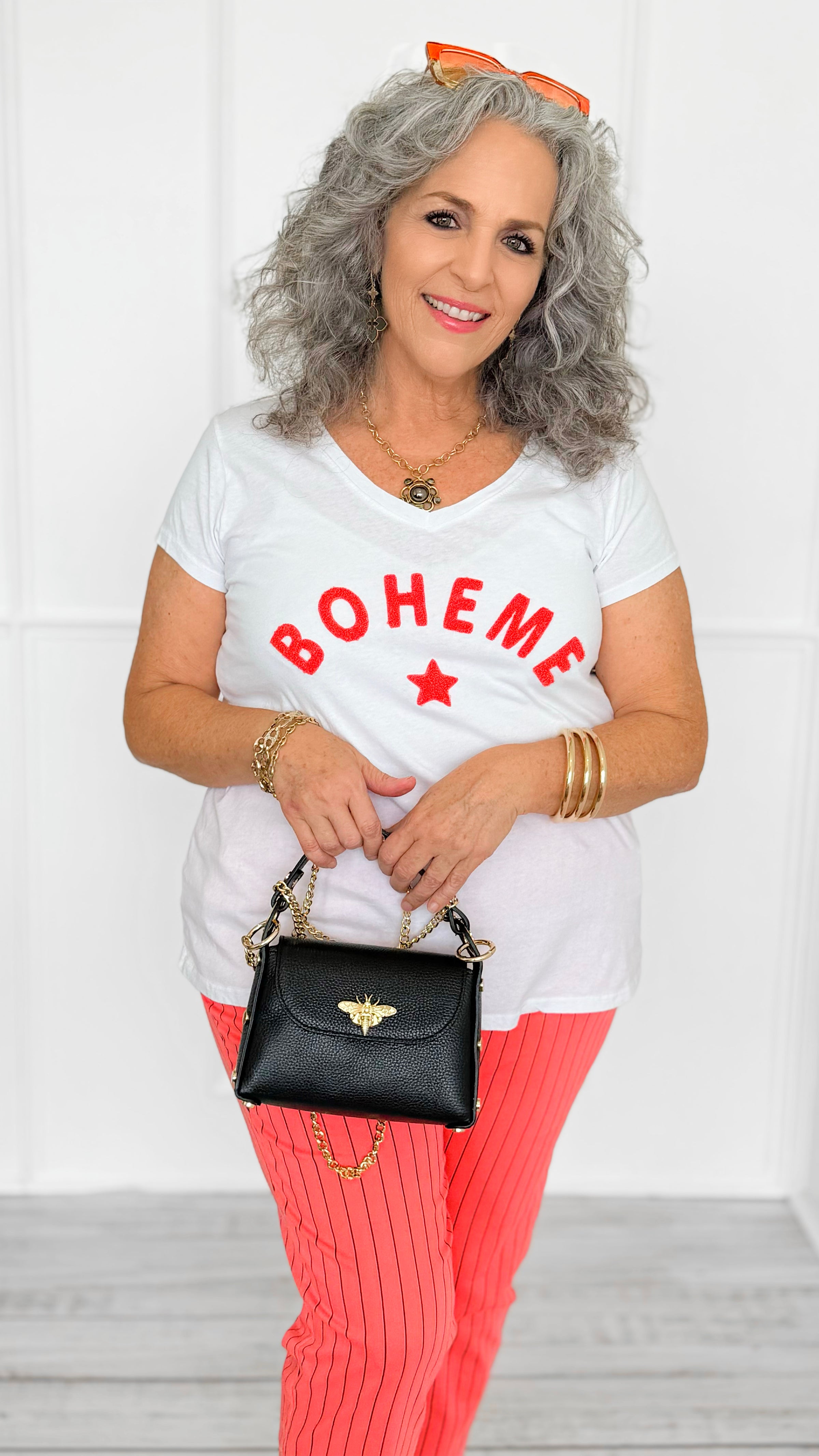 Starlit Spirit Italian T-Shirt-110 short Sleeve Top-LY PARIS-Coastal Bloom Boutique, find the trendiest versions of the popular styles and looks Located in Indialantic, FL