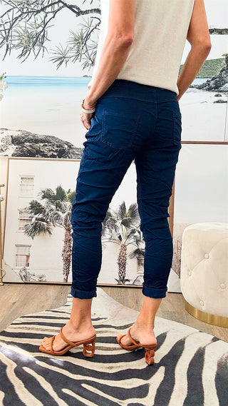 Italian Wish List Jogger - Navy-180 Joggers-Italianissimo-Coastal Bloom Boutique, find the trendiest versions of the popular styles and looks Located in Indialantic, FL