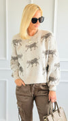 Mountain Cat Plush Sweater-140 Sweaters-Dreamers-Coastal Bloom Boutique, find the trendiest versions of the popular styles and looks Located in Indialantic, FL