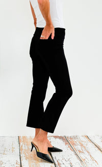 Cropped Capri Flair Pant - Black-170 Bottoms-Chatoyant-Coastal Bloom Boutique, find the trendiest versions of the popular styles and looks Located in Indialantic, FL