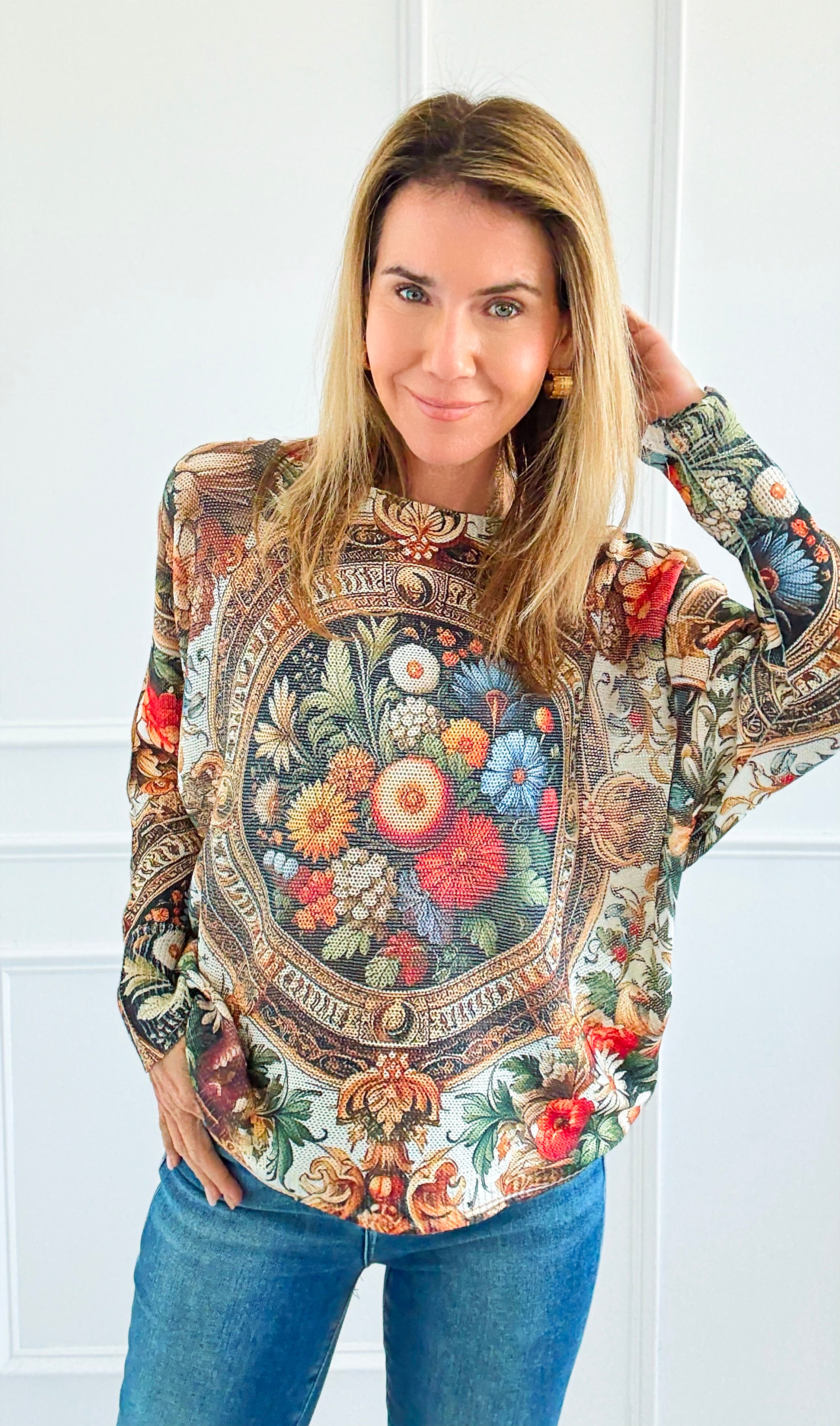 Palace Garden Italian St Tropez Sweater-140 Sweaters-Italianissimo/SORPRESA-Coastal Bloom Boutique, find the trendiest versions of the popular styles and looks Located in Indialantic, FL