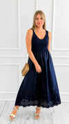 Moonlight Stroll Eyelet Dress-200 Dresses/Jumpsuits/Rompers-Blu Pepper-Coastal Bloom Boutique, find the trendiest versions of the popular styles and looks Located in Indialantic, FL