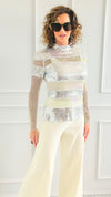 Shimmer Lines Long Sleeve Top-130 Long Sleeve Tops-JJ'S FAIRYLAND-Coastal Bloom Boutique, find the trendiest versions of the popular styles and looks Located in Indialantic, FL