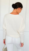Ribbed Italian Pullover- Winter White-140 Sweaters-Italianissimo-Coastal Bloom Boutique, find the trendiest versions of the popular styles and looks Located in Indialantic, FL