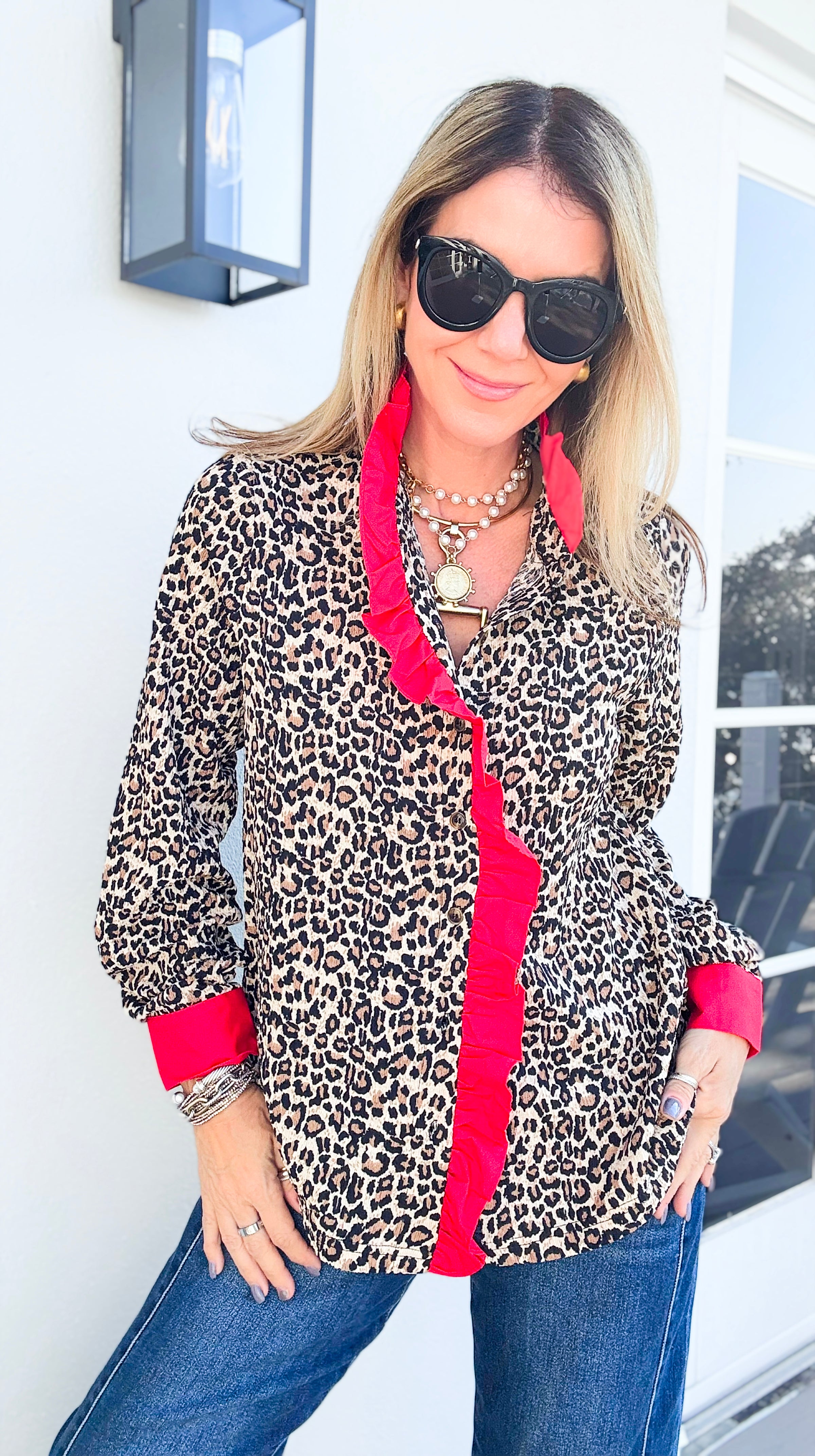 Fierce Ruffle Moment Top-130 Long Sleeve Tops-JODIFL-Coastal Bloom Boutique, find the trendiest versions of the popular styles and looks Located in Indialantic, FL