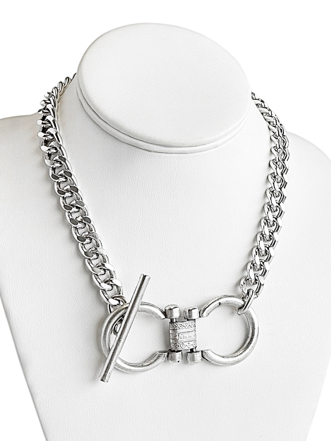 Cuban Link Horsebit Toggle Necklace-230 Jewelry-YOCHI-Coastal Bloom Boutique, find the trendiest versions of the popular styles and looks Located in Indialantic, FL