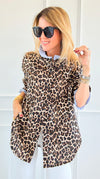 Rebel Ruffled Leopard & Stripe Italian Shirt-110 Long Sleeve Tops-TATTOO Z-Coastal Bloom Boutique, find the trendiest versions of the popular styles and looks Located in Indialantic, FL