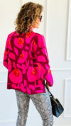 Blooming Elegance Knit Sweater - Burgundy-140 Sweaters-JODIFL-Coastal Bloom Boutique, find the trendiest versions of the popular styles and looks Located in Indialantic, FL
