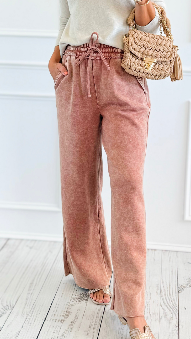 Daydream Lounge Pants - Rust-100 Pants-Zenana-Coastal Bloom Boutique, find the trendiest versions of the popular styles and looks Located in Indialantic, FL
