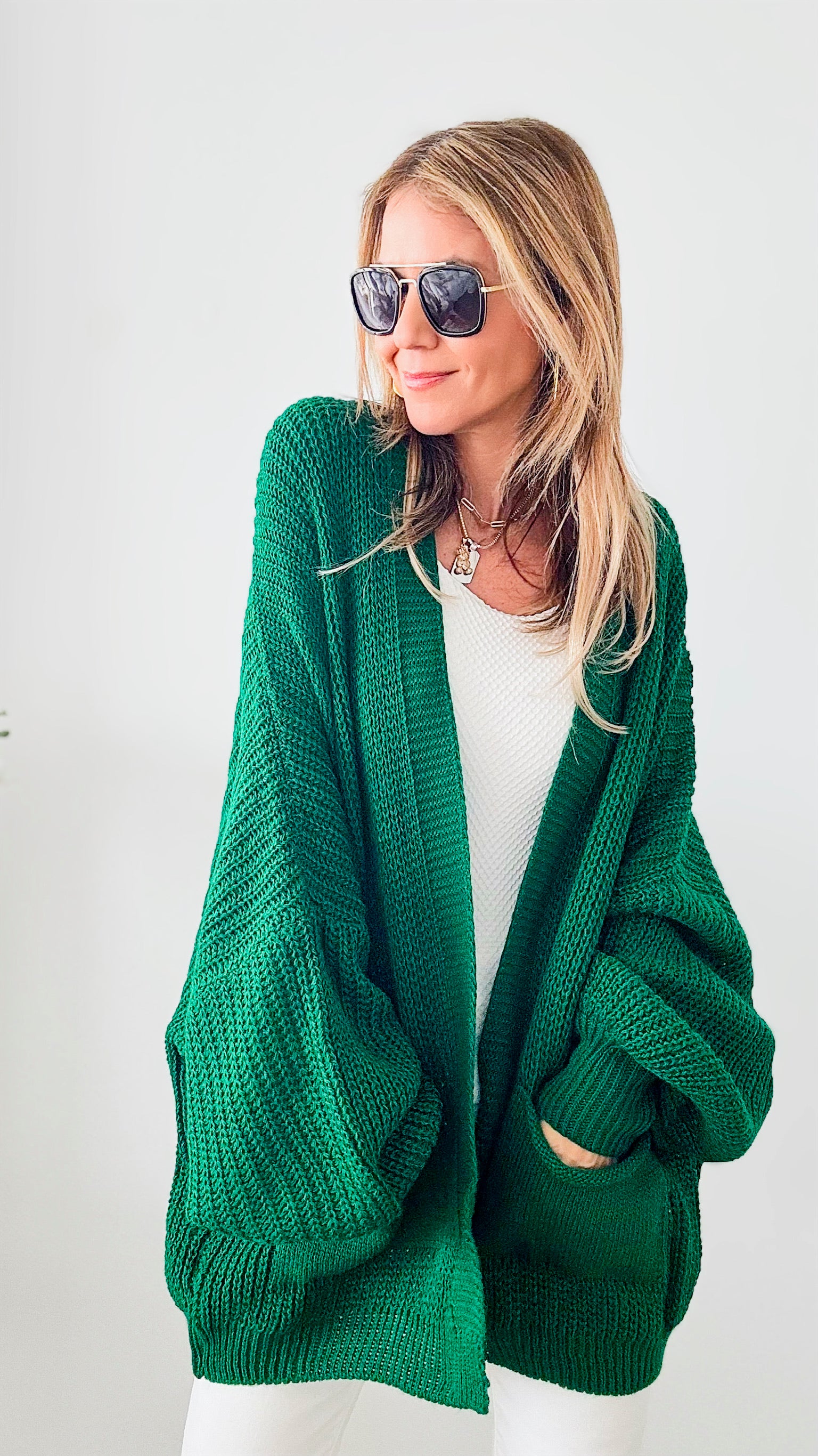 Kelly green clearance long cardigan