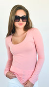 Everyday Essential Long Sleeve - Blush Pink-130 Long sleeve top-Active Basic-Coastal Bloom Boutique, find the trendiest versions of the popular styles and looks Located in Indialantic, FL