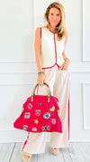 Patch Perfect Italian Tote Bag- Red-240 Bags-DEDA SRL-Coastal Bloom Boutique, find the trendiest versions of the popular styles and looks Located in Indialantic, FL