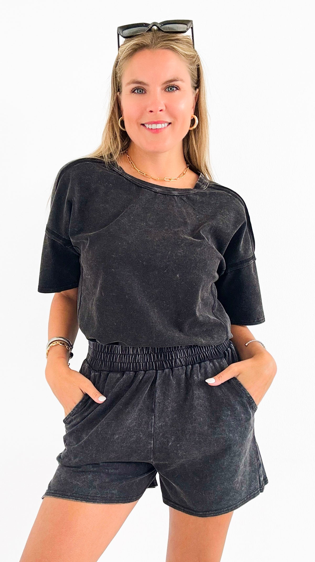 Dream Lounge Set - Ash Black-210 Loungewear/Sets-Zenana-Coastal Bloom Boutique, find the trendiest versions of the popular styles and looks Located in Indialantic, FL
