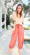 Cancel Plans Cuffed Pants- Washed Rust-170 Bottoms-ODDI-Coastal Bloom Boutique, find the trendiest versions of the popular styles and looks Located in Indialantic, FL