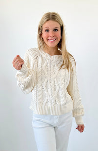 Winter Escape Knit Pullover - Ivory-140 Sweaters-Miracle-Coastal Bloom Boutique, find the trendiest versions of the popular styles and looks Located in Indialantic, FL