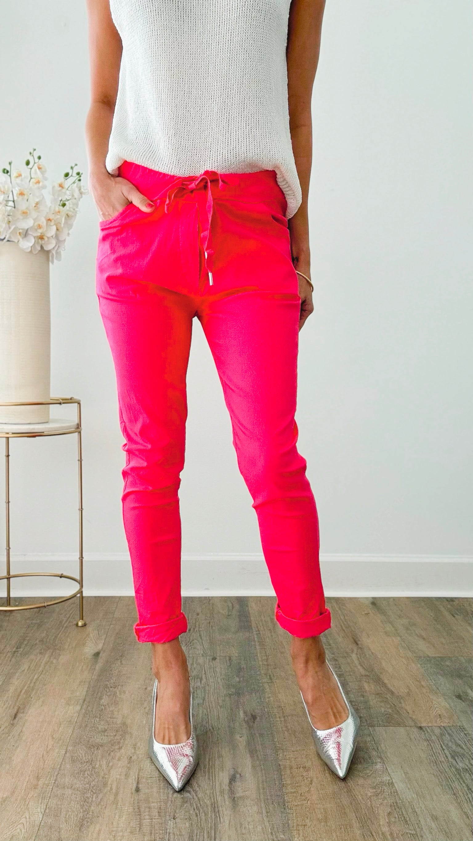 Love Endures Italian Jogger - Raspberry-180 Joggers-Italianissimo-Coastal Bloom Boutique, find the trendiest versions of the popular styles and looks Located in Indialantic, FL