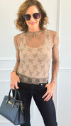 Lace Sheer Layering Top - Cocoa-130 Long Sleeve Tops-Zenana-Coastal Bloom Boutique, find the trendiest versions of the popular styles and looks Located in Indialantic, FL