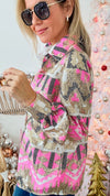 Dreamcatcher Sequin Embellished Button Up Blouse-130 Long Sleeve Tops-MAIN STRIP-Coastal Bloom Boutique, find the trendiest versions of the popular styles and looks Located in Indialantic, FL