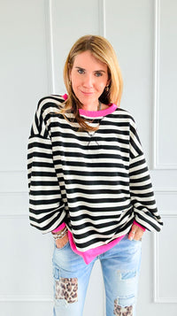 Playful Striped Top-130 Long Sleeve Tops-BucketList-Coastal Bloom Boutique, find the trendiest versions of the popular styles and looks Located in Indialantic, FL