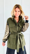 Power & Shine Utility Italian Jacket-160 Jackets-STAR SRL-Coastal Bloom Boutique, find the trendiest versions of the popular styles and looks Located in Indialantic, FL