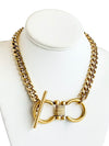 Cuban Link Horsebit Toggle Necklace-230 Jewelry-YOCHI-Coastal Bloom Boutique, find the trendiest versions of the popular styles and looks Located in Indialantic, FL