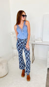 Touch of Flare Ornate Denim Bell Bottoms-170 Bottoms-EASEL-Coastal Bloom Boutique, find the trendiest versions of the popular styles and looks Located in Indialantic, FL