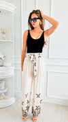 Elegant Edge Italian Palazzos - Ecru-pants-Italianissimo-Coastal Bloom Boutique, find the trendiest versions of the popular styles and looks Located in Indialantic, FL