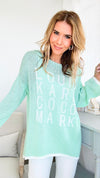 LKCM Knit Italian Sweater - Mint-140 Sweaters-Italianissimo-Coastal Bloom Boutique, find the trendiest versions of the popular styles and looks Located in Indialantic, FL
