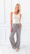 Carefree Fresh Italian Pant- Dark Taupe-100 Pants-Italianissimo-Coastal Bloom Boutique, find the trendiest versions of the popular styles and looks Located in Indialantic, FL