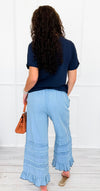 Ruffle Drift Drawcord Tencel Pant-100 Pants-EASEL-Coastal Bloom Boutique, find the trendiest versions of the popular styles and looks Located in Indialantic, FL